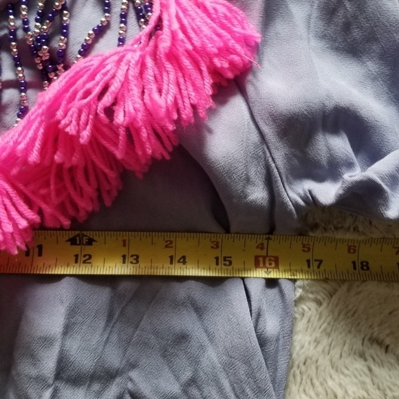 ✨️CL Philosophy Lavender Pink Yarn Tie Dangle Bead Shift Dress NWT Size L - Picture 8 of 8